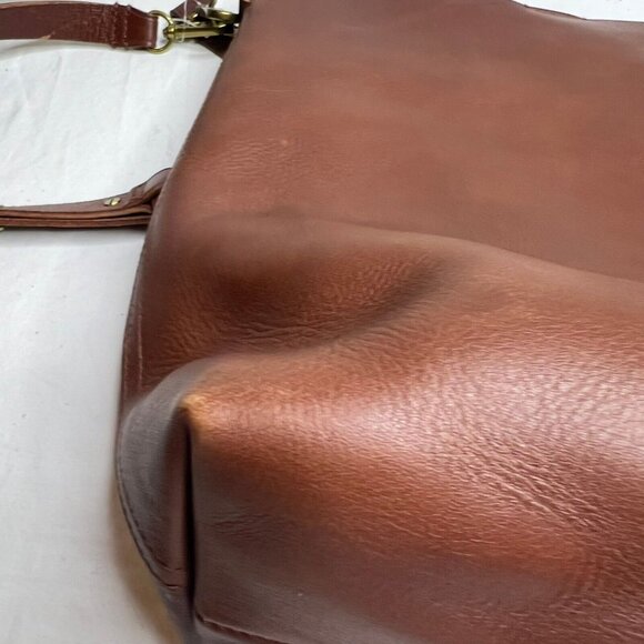 Madewell Rich Brown Leather bucket tote - Picture 13 of 14